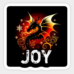 Christmas Dragon Joy Sticker